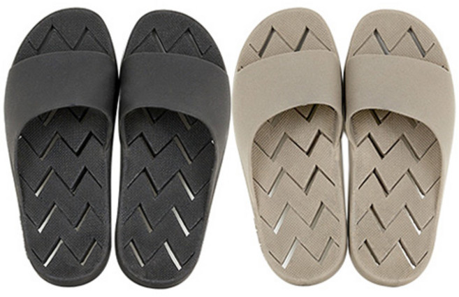 지와이리빙 국산 논슬립 더블유 욕실화 2종 세트, 브라운, 차콜, 1세트