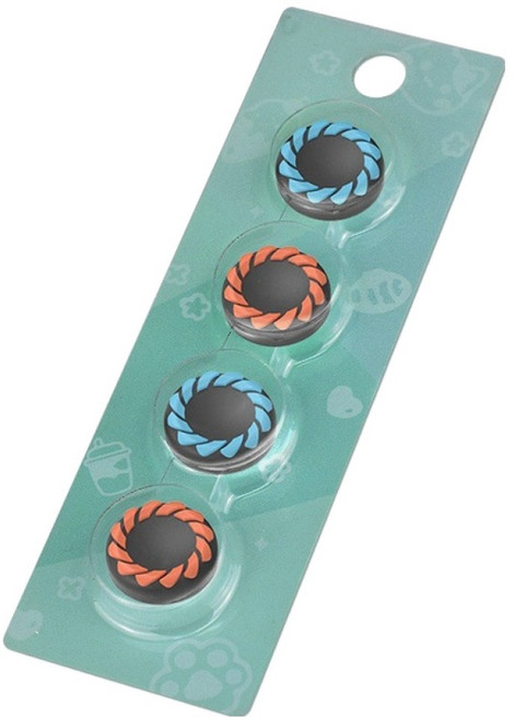 호후 닌텐도 스위치2 조이콘 프로콘2 스틱 실리콘 보호 커버 캡 4p 세트 리패, 블루 + 오렌지, 1세트