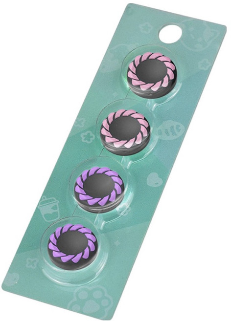 호후 닌텐도 스위치2 조이콘 프로콘2 스틱 실리콘 보호 커버 캡 4p 세트 리패, 핑크 + 퍼플, 1세트