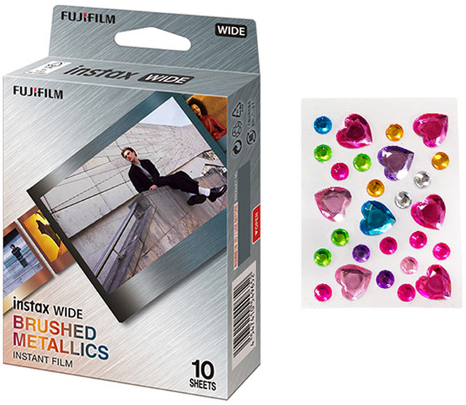 FUJIFILM 富士 instax WIDE底片 Brushed Metallics 10p 寶石貼紙