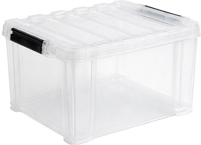 아이리스 국내생산 정리가 쉬워지는 하드 버클 리빙박스 BL 20L, 투명, 1개