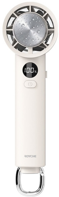 로이체 100단 조절 급속 냉각 에어컨 쿨링 BLDC 고속 휴대용선풍기, 화이트, RHF-320P