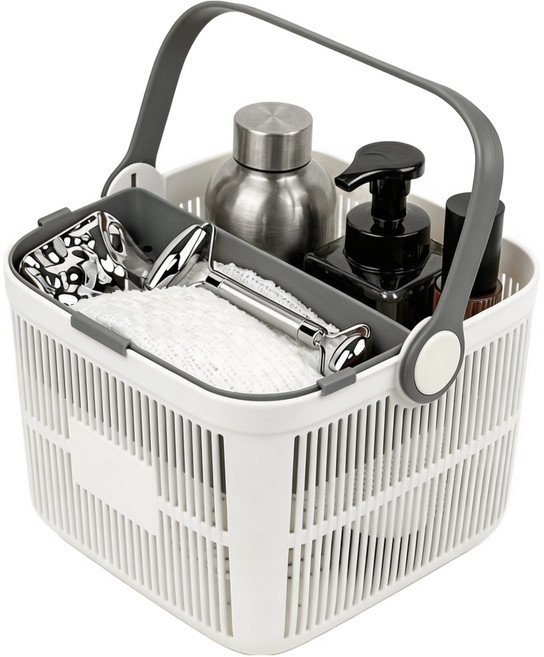 메종드아야 모던 분리수납 목욕바구니, 화이트