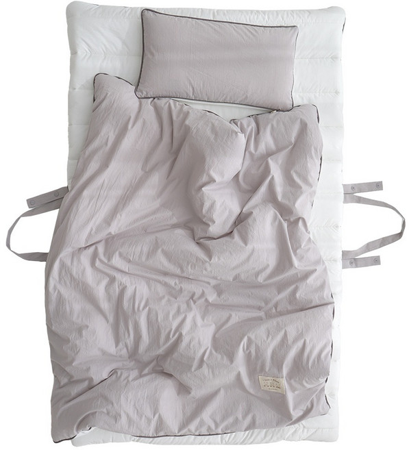 아리베베 고밀도 80수 순면 낮잠이불 세트, 그레이