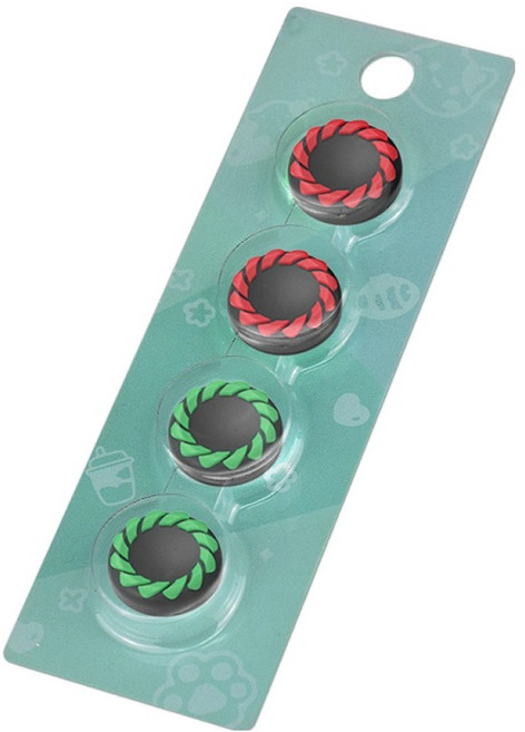 호후 닌텐도 스위치2 조이콘 프로콘2 스틱 실리콘 보호 커버 캡 4p 세트 리패, 레드 + 그린, 1세트