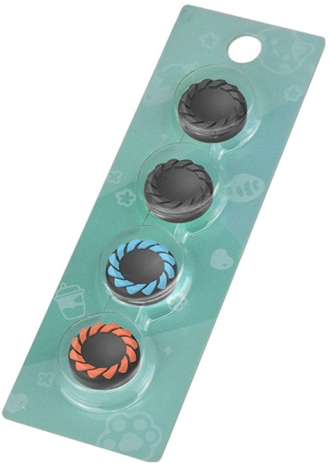 호후 닌텐도 스위치2 조이콘 프로콘2 스틱 실리콘 보호 커버 캡 4p 세트 리패, 블랙 + 블루 + 오렌지, 1세트