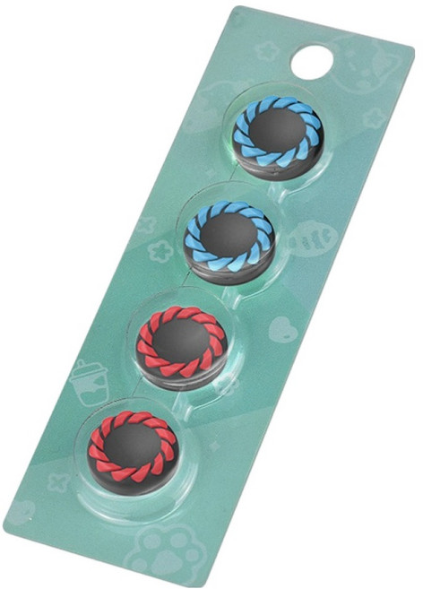 호후 닌텐도 스위치2 조이콘 프로콘2 스틱 실리콘 보호 커버 캡 4p 세트 리패, 블루 + 레드, 1세트