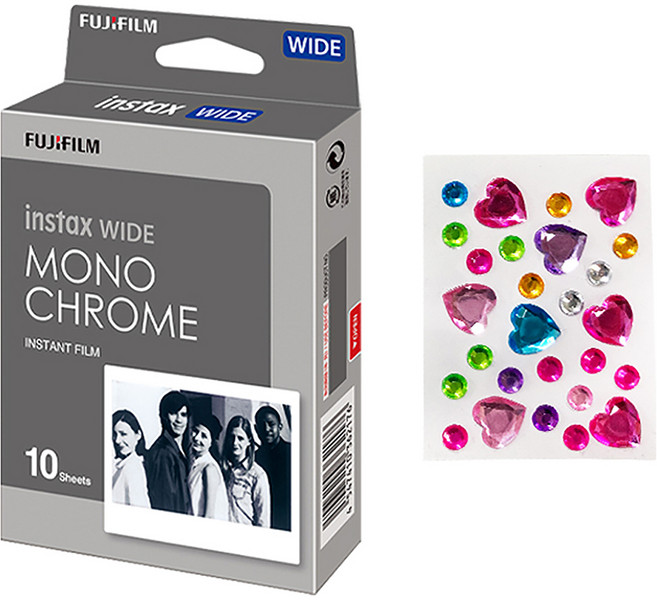 FUJIFILM 富士 instax 寬幅底片 單色 10p 寶石貼紙 隨機出貨