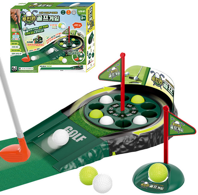 하하컴퍼니 2IN1 회전홀컵 골프게임 + 매트 세트, 1세트