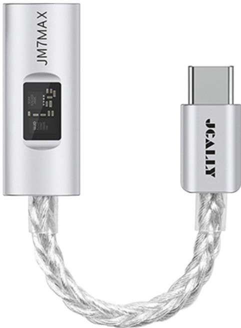제이캘리 프리미엄 듀얼칩 낮은 노이즈 포터블 꼬다리 DAC / AMP, Matte Silver, 1개, JM7MAX