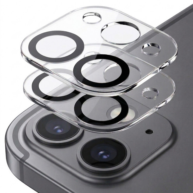 pines 빛번짐 차단 풀커버 강화유리 카메라 보호필름 2p 세트, 1세트