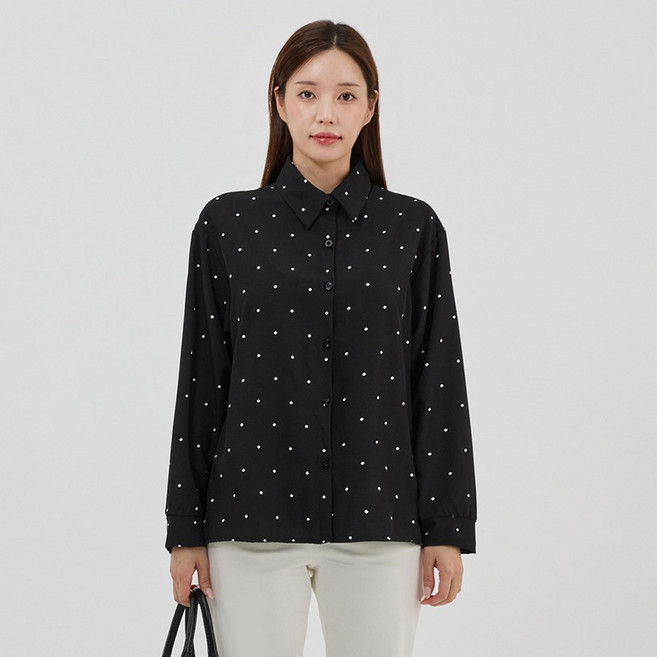 엘쏘 여성용 프렌치 시크 패턴 셔츠