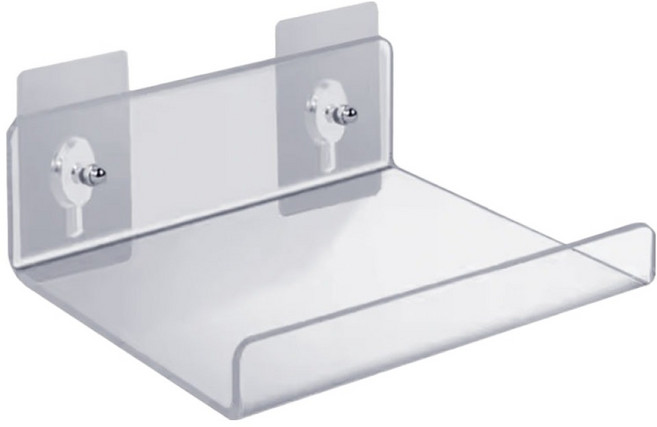 TheLiving 무타공 아크릴 U자형 벽 선반, 투명, 1단