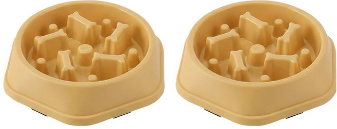 세이코코아 반려동물 슬로우 푸드 식기, 옐로우, 2개