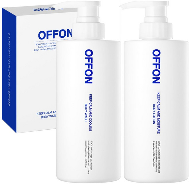 6위 - 오프온 킵 캄 앤드 쿨링 바디워시 500g + 모이스처 바디로션 500ml, 1세트