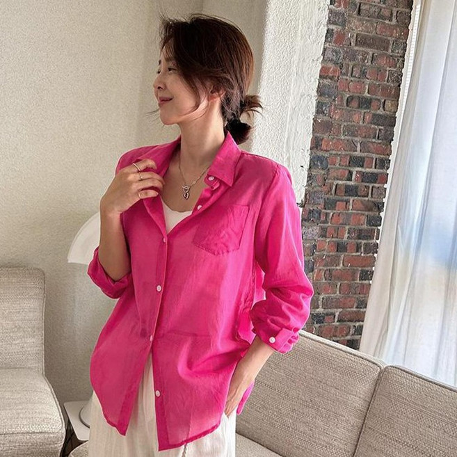 난닝구 여성용 라벨린 아사 포켓 셔츠