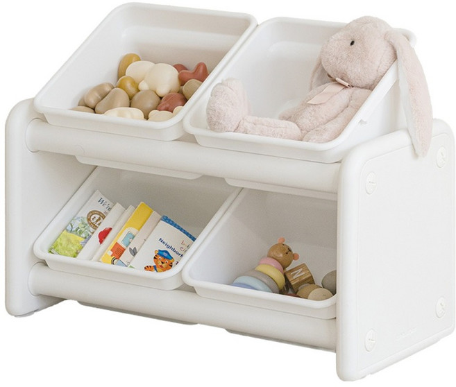 루나스토리 나나 장난감 정리함 정리대 B타입, 올화이트, 2단