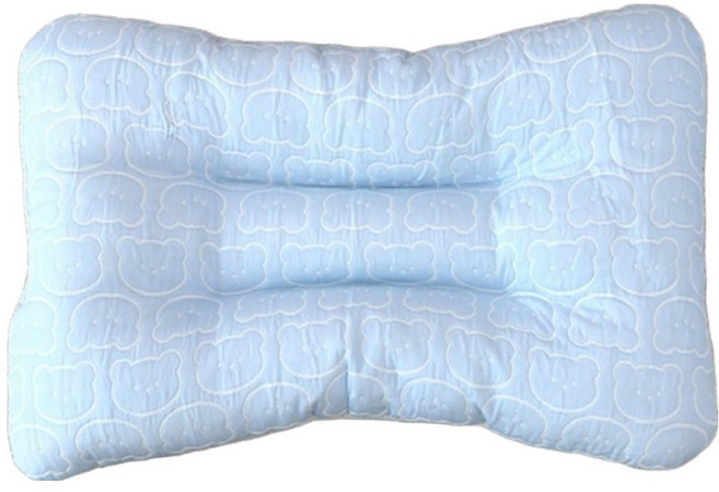 제이유니 냉감 듀라론 일체형 어린이베개, 블루베어 주니어베개