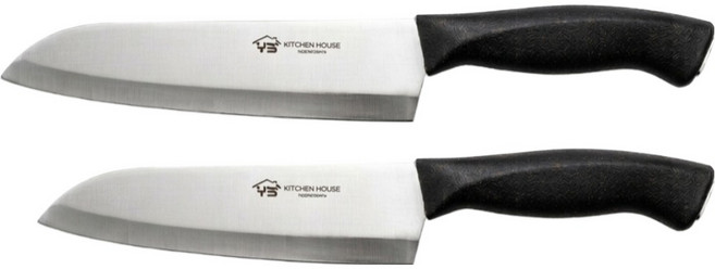 키친하우스 고급 스테인리스 키친 식도 2종 세트, 블랙 + 실버, 1세트