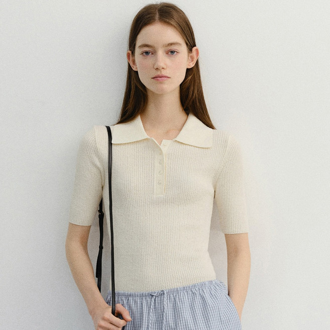 Dunst 女款 BUTTONED SLIM POLO 針織衫 UDSW6B231