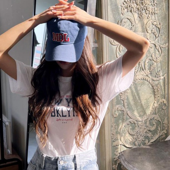 난닝구 여성용 타고스 나염 반팔 티셔츠