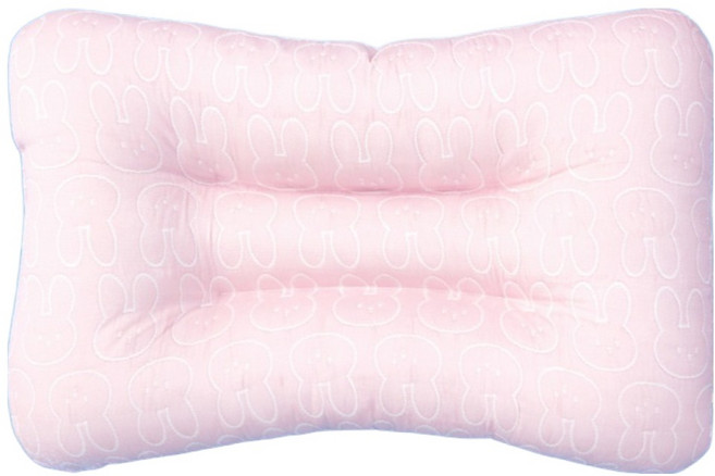 제이유니 냉감 듀라론 일체형 어린이베개, 핑크래빗 주니어베개