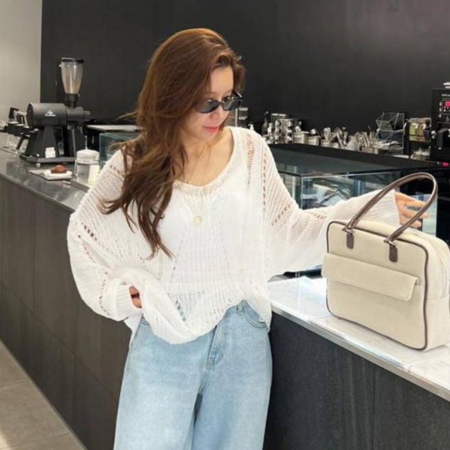 난닝구 여성용 푸센오 시스루 니트