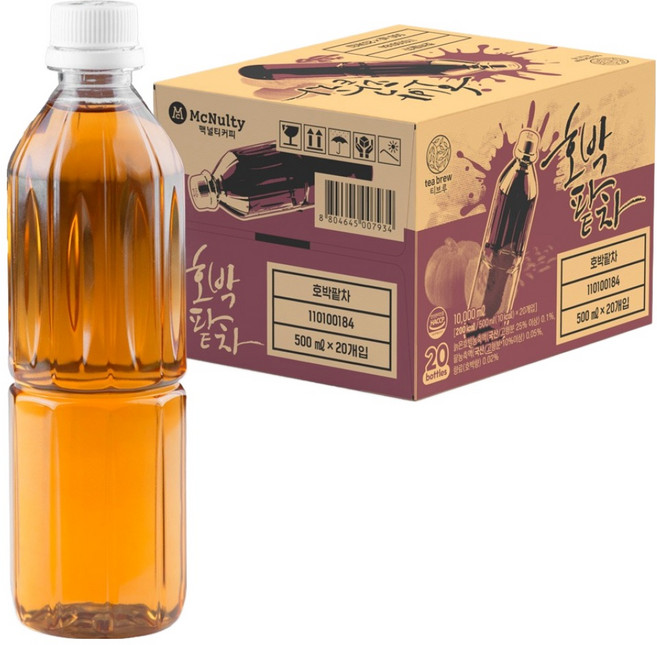 맥널티커피 티브루 호박팥차 무라벨, 20개, 500ml