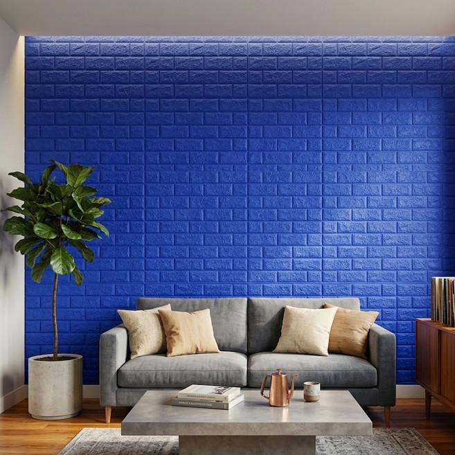 EVE SELLER XPE 폼 방수 방습 벽 스티커, 다크 블루, 1개