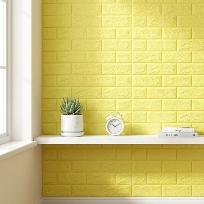 EVE SELLER XPE 폼 방수 방습 벽 스티커, 레몬 옐로우, 1개
