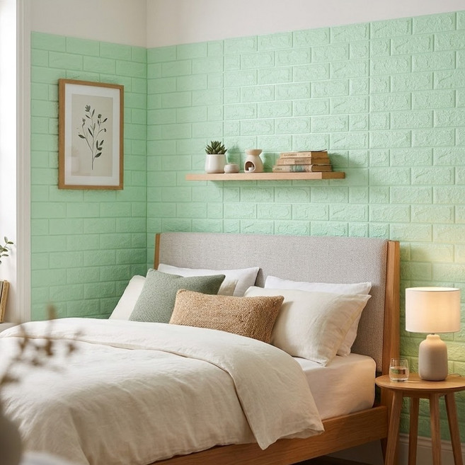 EVE SELLER XPE 폼 방수 방습 벽 스티커, 연두, 1개