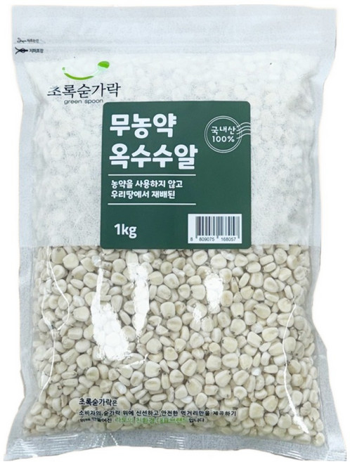 초록숟가락 국내산 무농약 옥수수알, 1kg, 1개