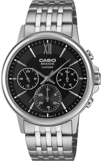 CASIO 卡西歐 男士 Bi-sider 多功能日常金屬手錶 BMS-300D + 錶帶工具組