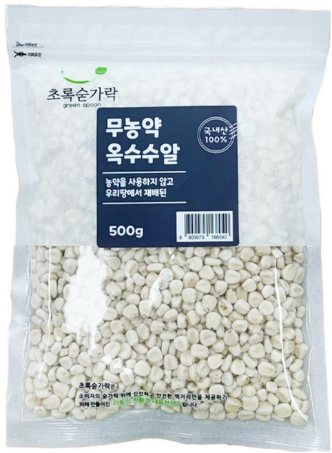 초록숟가락 국내산 무농약 옥수수알, 500g, 1개