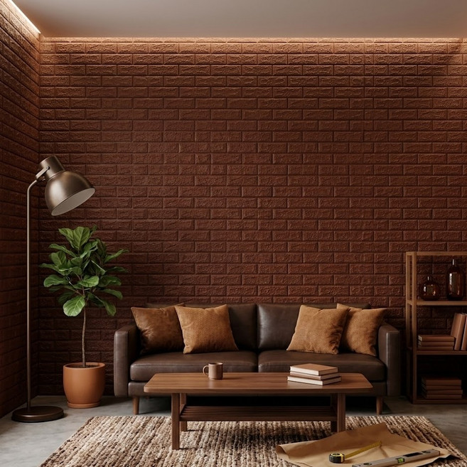 EVE SELLER XPE 폼 방수 방습 벽 스티커, 브라운, 1개