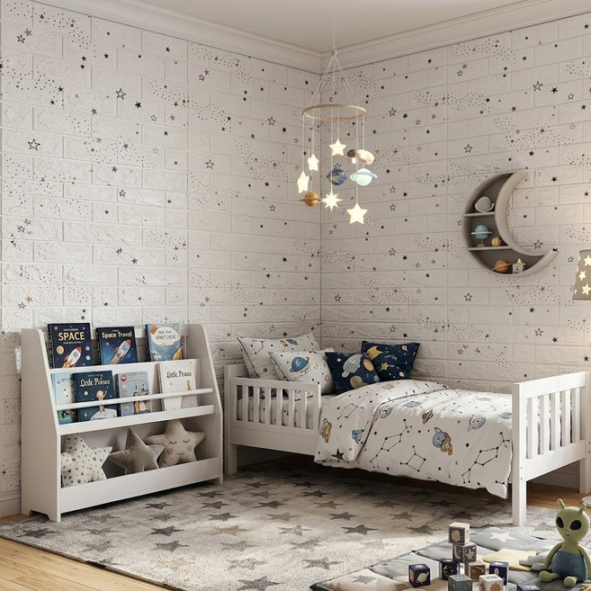 EVE SELLER XPE 폼 방수 방습 벽 스티커, 별 화이트, 1개