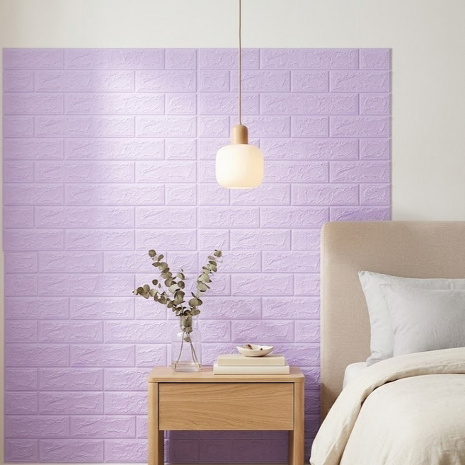 EVE SELLER XPE 폼 방수 방습 벽 스티커, 연보라, 1개