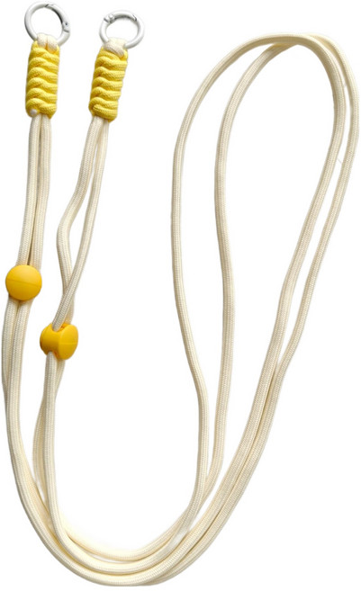 엠베이스 파스텔 래핑 고리형 비즈포인트 스마트폰 바디크로스 넥끈 FREE, 아이보리, 1개