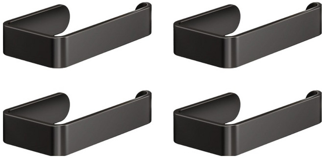 더자카 무타공 모던 다용도 수납 휴지걸이 FREE, 블랙, 4개