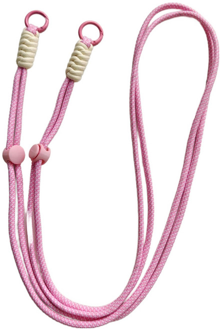 엠베이스 파스텔 래핑 고리형 비즈포인트 스마트폰 바디크로스 넥끈 FREE, 진핑크, 1개