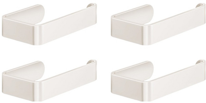 더자카 무타공 모던 다용도 수납 휴지걸이 15 x 7.8 cm, 화이트, 4개