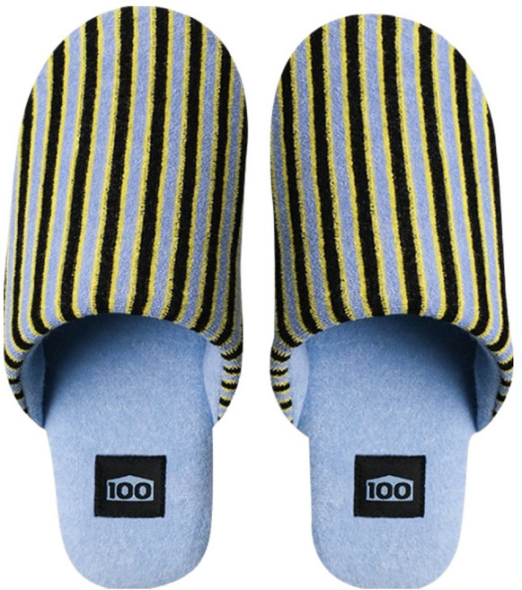 생활백서 코지 스트라이프 실내슬리퍼, 1개, lemon blue