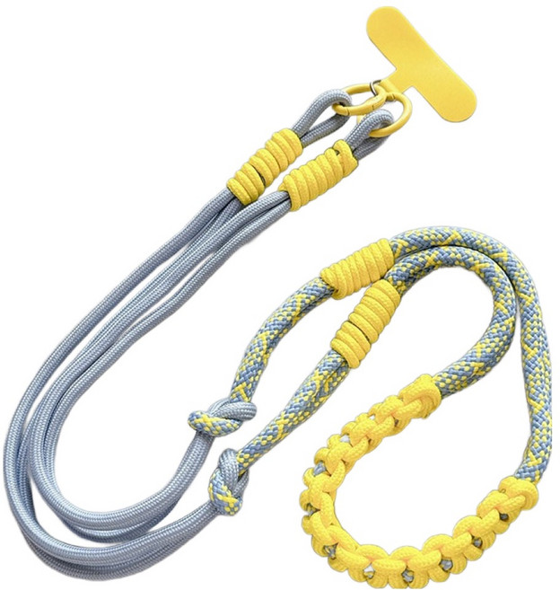 엠베이스 파스텔 래핑 코일장식 브레이슬릿 스마트폰 크로스 바디체인 목끈 120cm, 스카이블루믹스, 1개