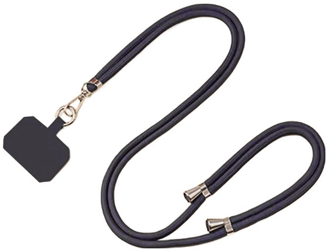 엠베이스 튜빙 더블클립 크로스 핸드폰 바디스트랩 목걸이줄 FREE, 차콜, 1개