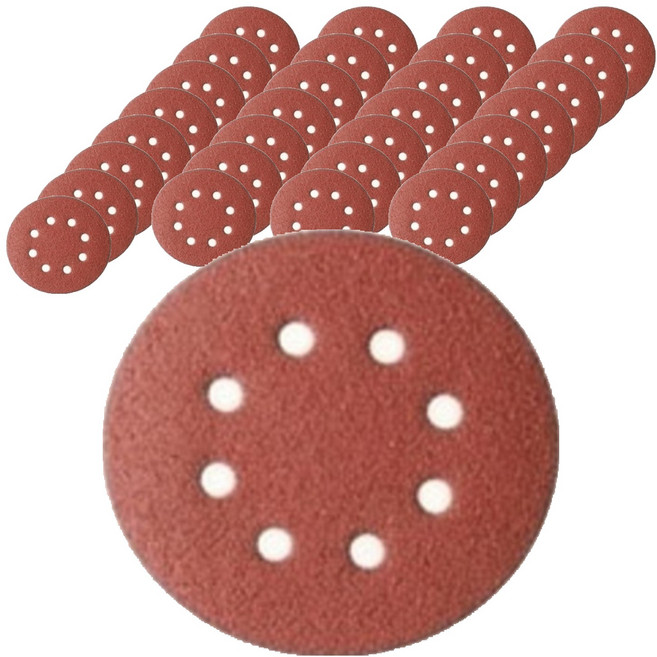 올커버 8홀 연마용 원형 벨크로 사포 40방, 30개