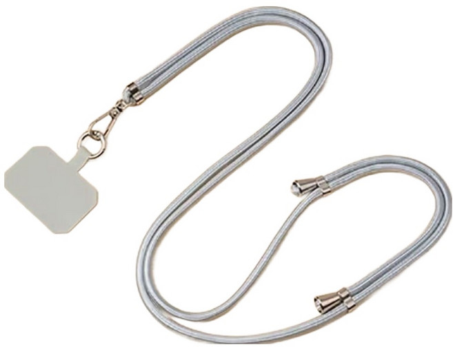 엠베이스 튜빙 더블클립 크로스 핸드폰 바디스트랩 목걸이줄 FREE, 라이트그레이, 1개
