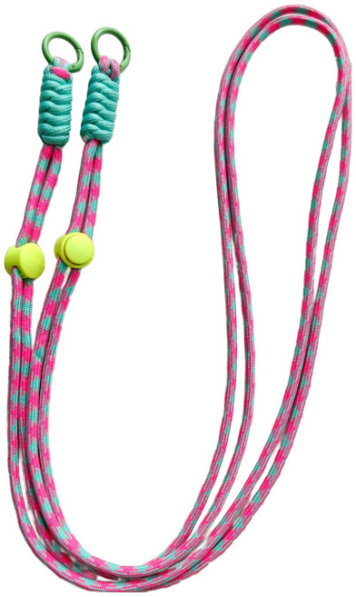 엠베이스 파스텔 래핑 고리형 비즈포인트 스마트폰 바디크로스 넥끈 FREE, 핑크민트믹스, 1개