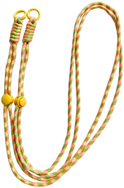 엠베이스 파스텔 래핑 고리형 비즈포인트 스마트폰 바디크로스 넥끈 FREE, 옐로우믹스, 1개