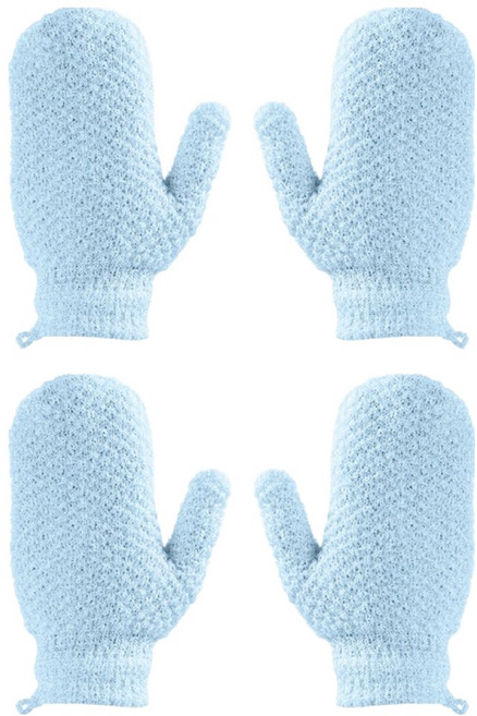 더자카 각질 케어 양면 스크럽 벙어리 때장갑 15 x 18 cm, 블루, 2개, 2개입