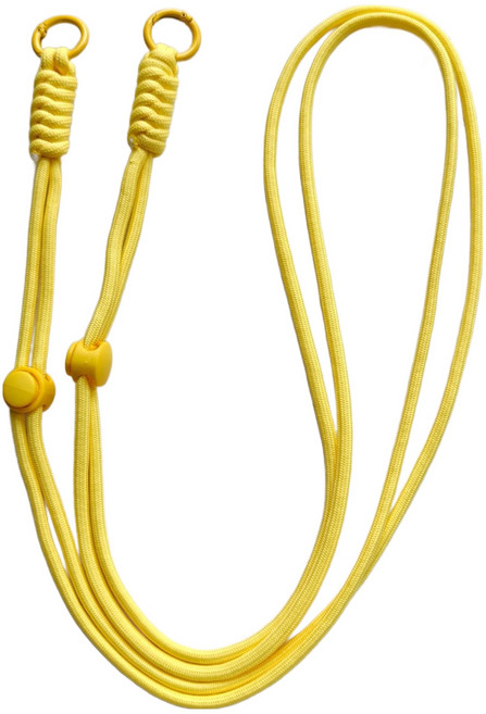 엠베이스 파스텔 래핑 고리형 비즈포인트 스마트폰 바디크로스 넥끈 FREE, 옐로우, 1개